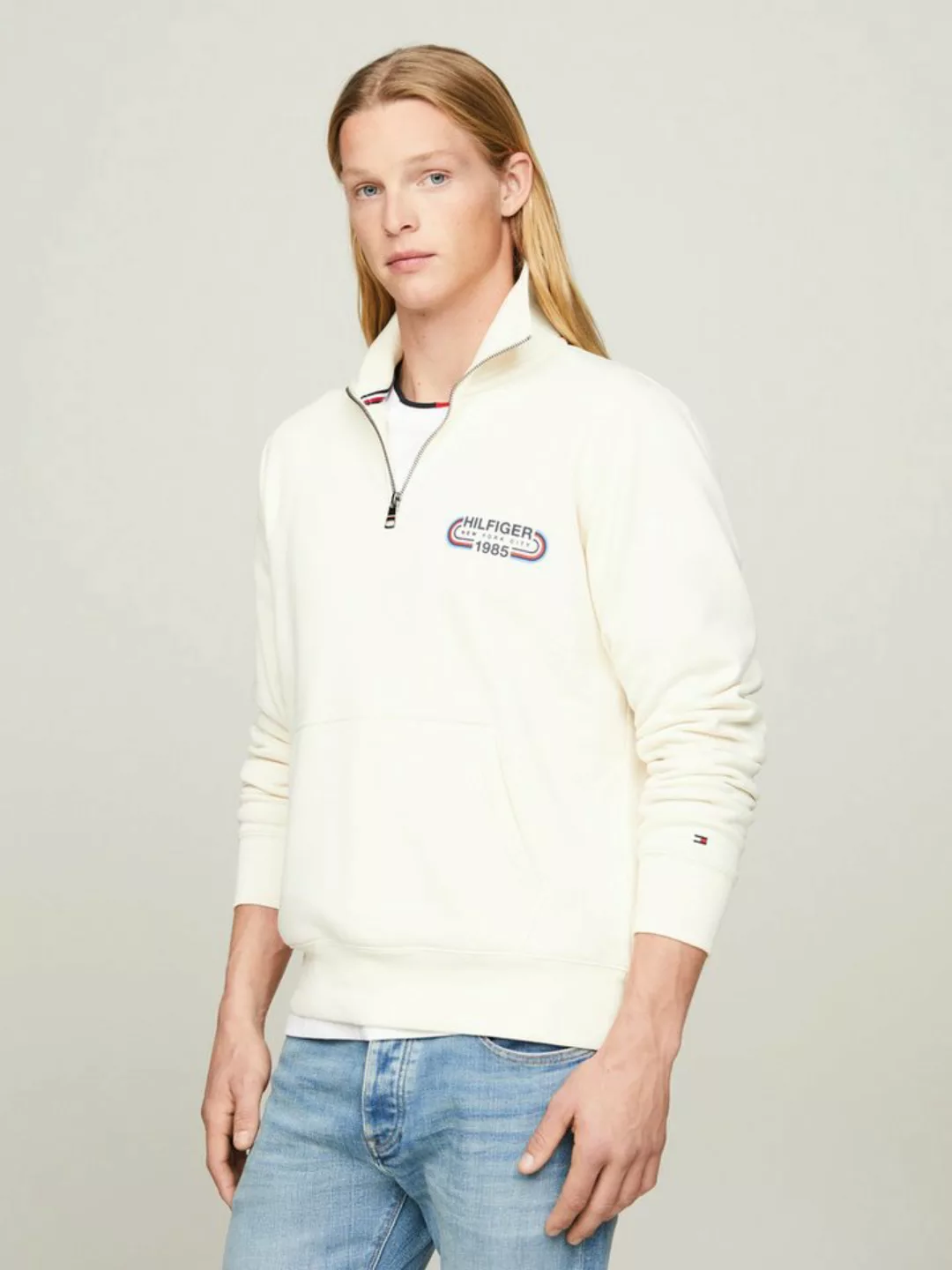 Tommy Hilfiger Sweatshirt HILFIGER TRACK GRAPHIC HALF ZIP günstig online kaufen