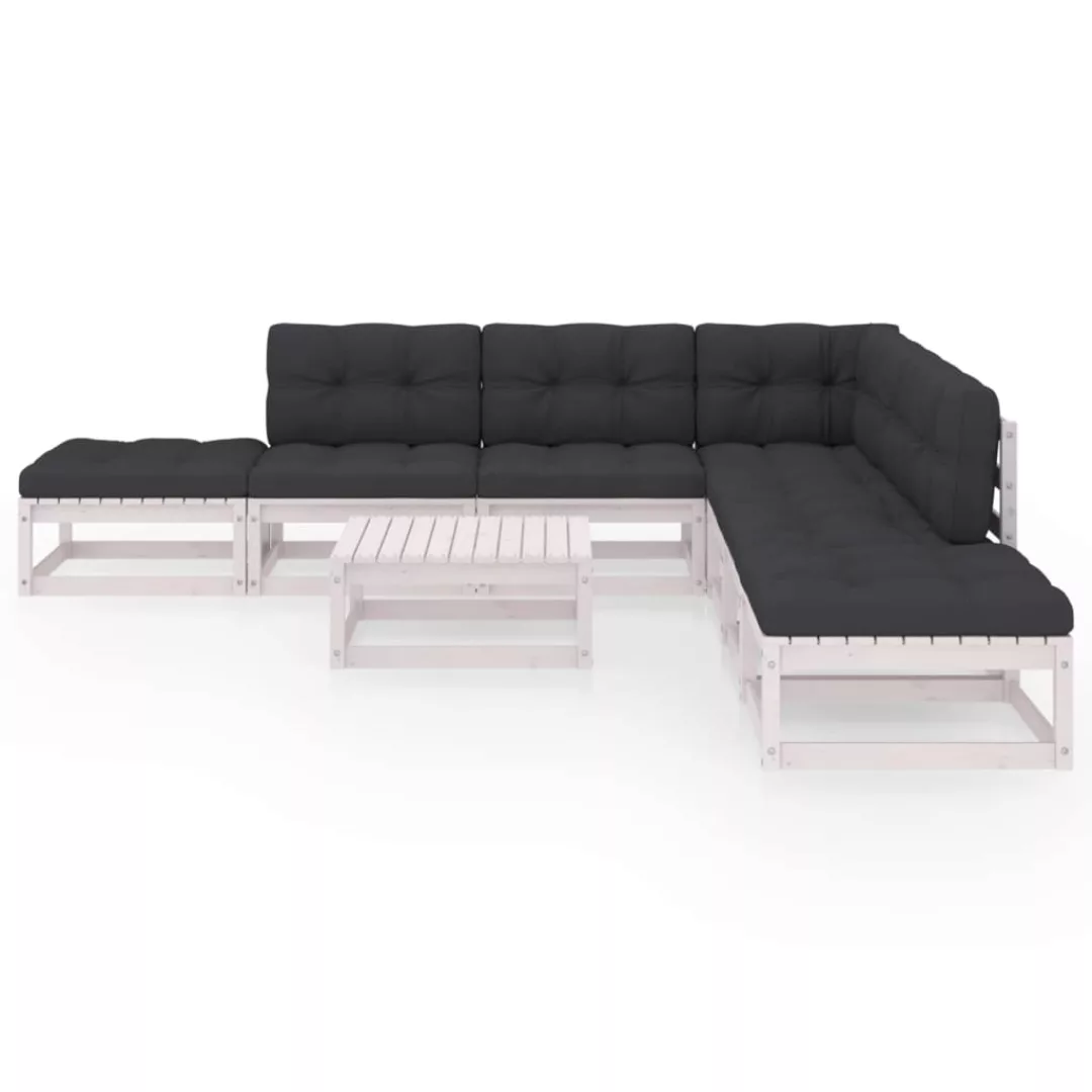 8-tlg. Garten-lounge-set Mit Kissen Kiefer Massivholz günstig online kaufen