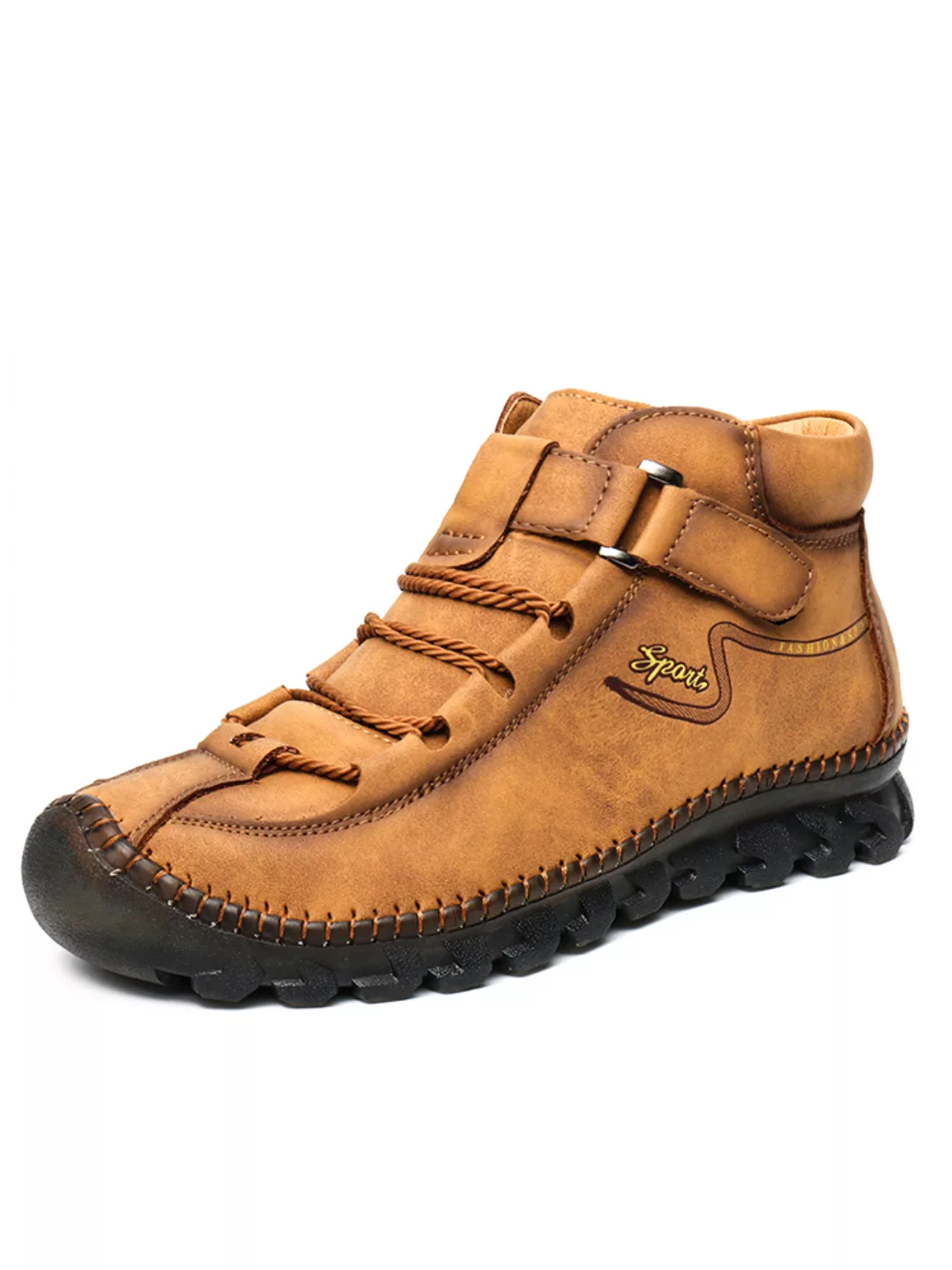 Männer Gummi-Zehenkappe Handnähen Outdoor Leder Knöchel Stiefel günstig online kaufen