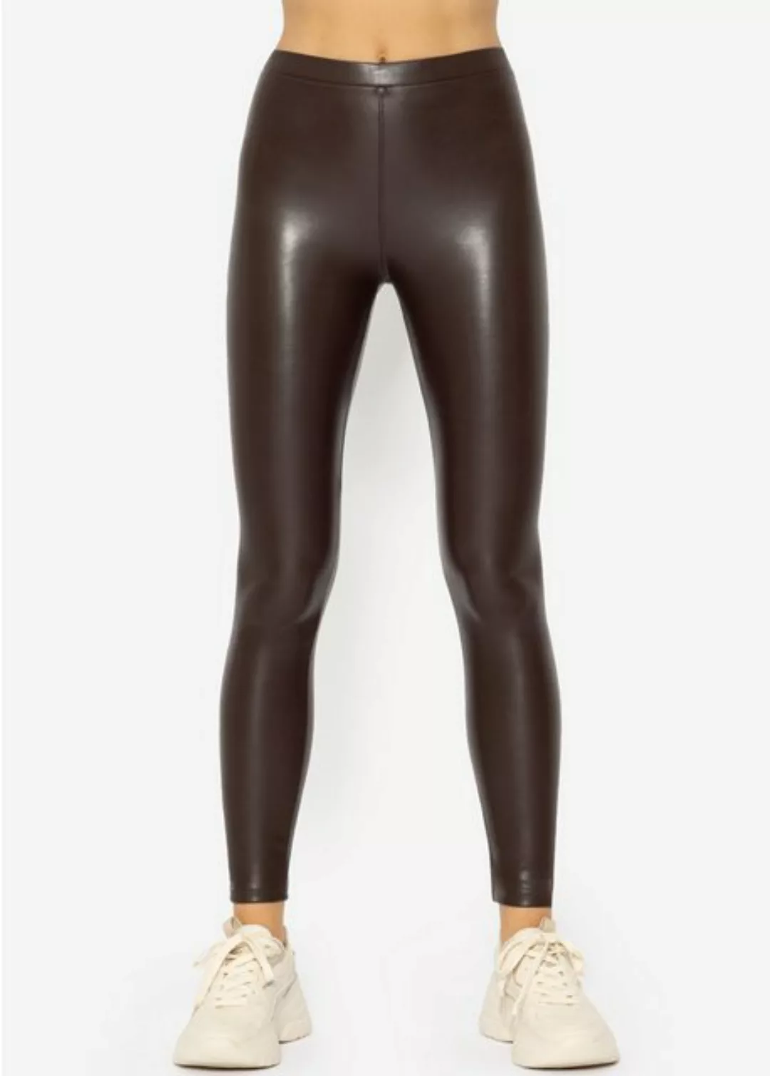 SASSYCLASSY Lederimitathose Skinny Damen Leggings mit Thermo-Futter Mid-Wai günstig online kaufen