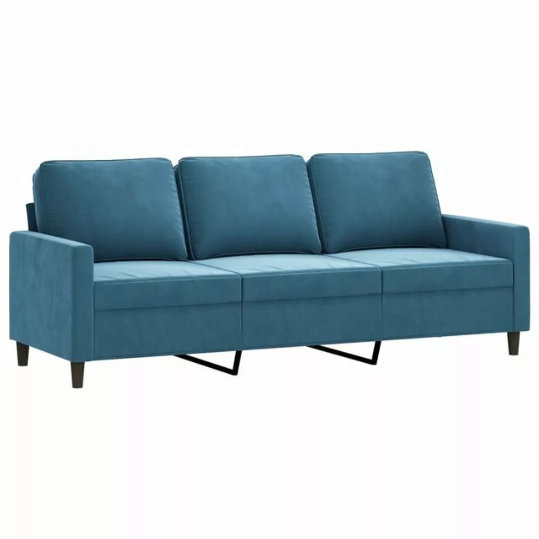 vidaXL Sofa, 3-Sitzer-Sofa Blau 180 cm Samt günstig online kaufen