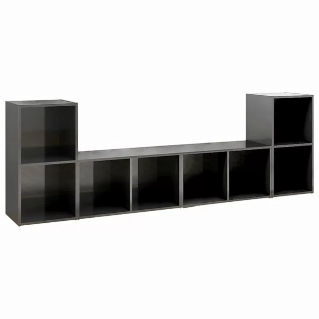 vidaXL TV-Schrank TV-Schränke 4 Stk Hochglanz-Grau 72x35x36,5 cm Spanplatte günstig online kaufen