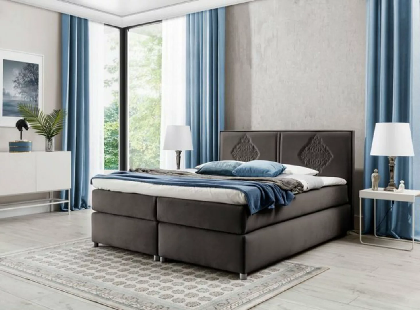 JVmoebel Bett, Boxspring Bett Schlafzimmer Betten Polster Design Doppel Hot günstig online kaufen