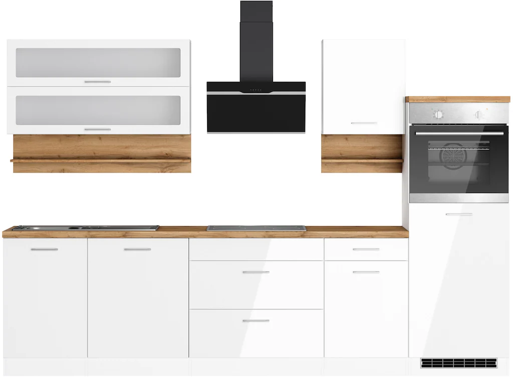KOCHSTATION Küchenzeile "KS-Milan", 300 cm breit, robuste Metallauszüge, vi günstig online kaufen