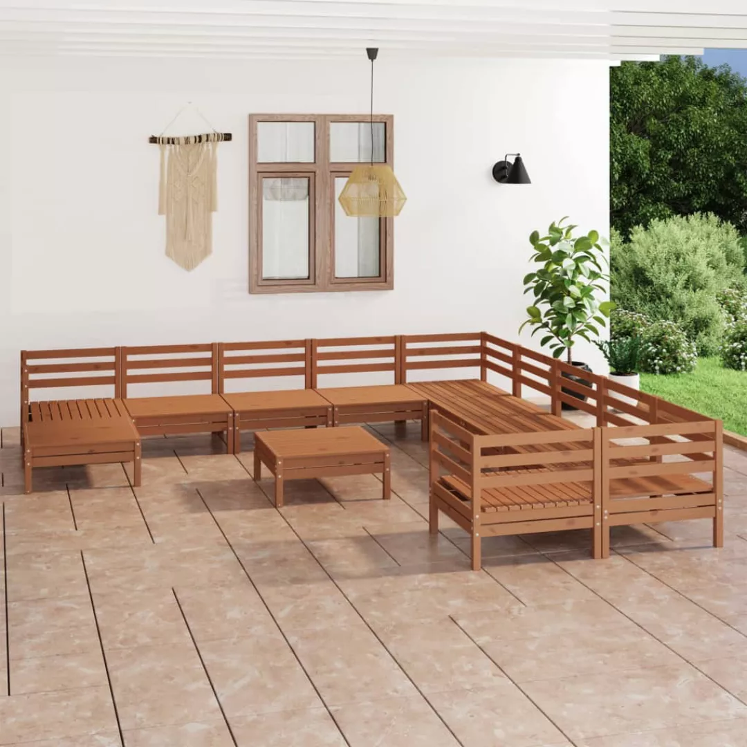 12-tlg. Garten-lounge-set Honigbraun Massivholz Kiefer günstig online kaufen