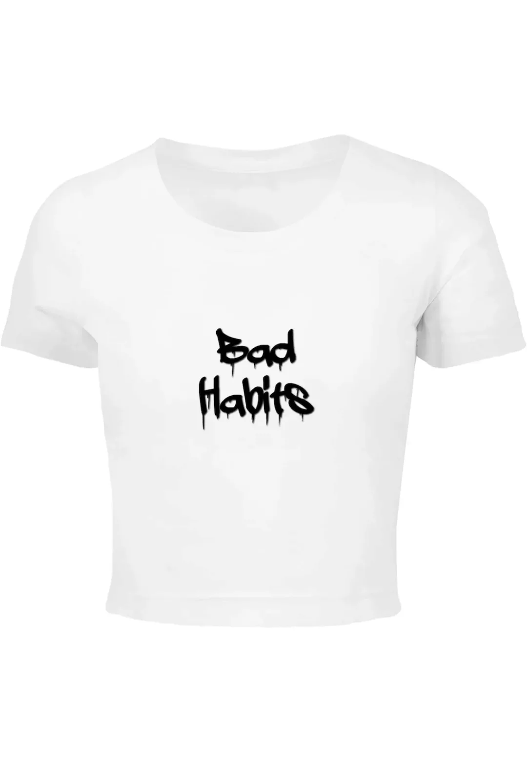 Merchcode T-Shirt "Merchcode Damen Ladies Bad Habits Cropped Tee" günstig online kaufen