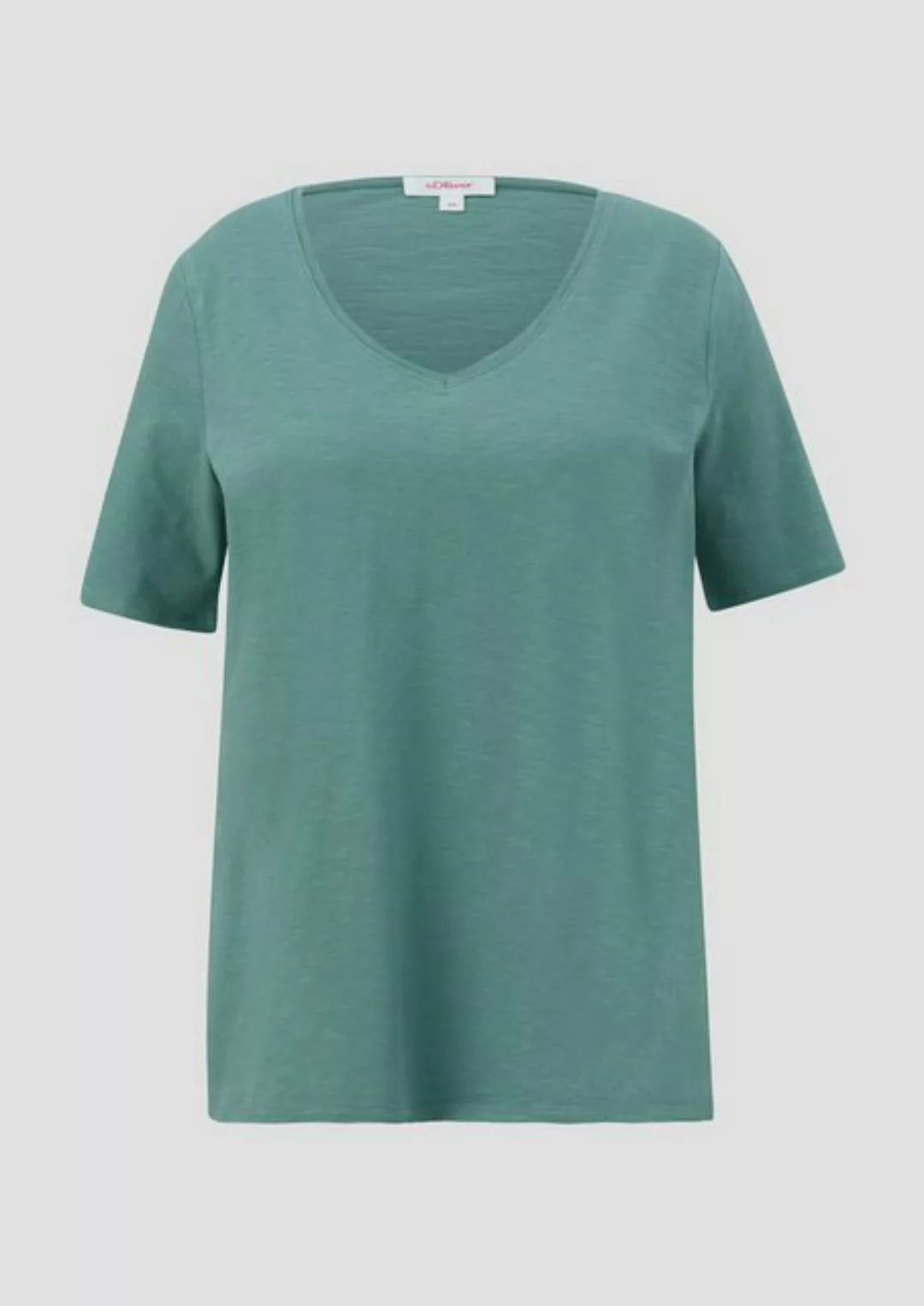 s.Oliver Kurzarmshirt T-Shirt mit V-Ausschnitt günstig online kaufen