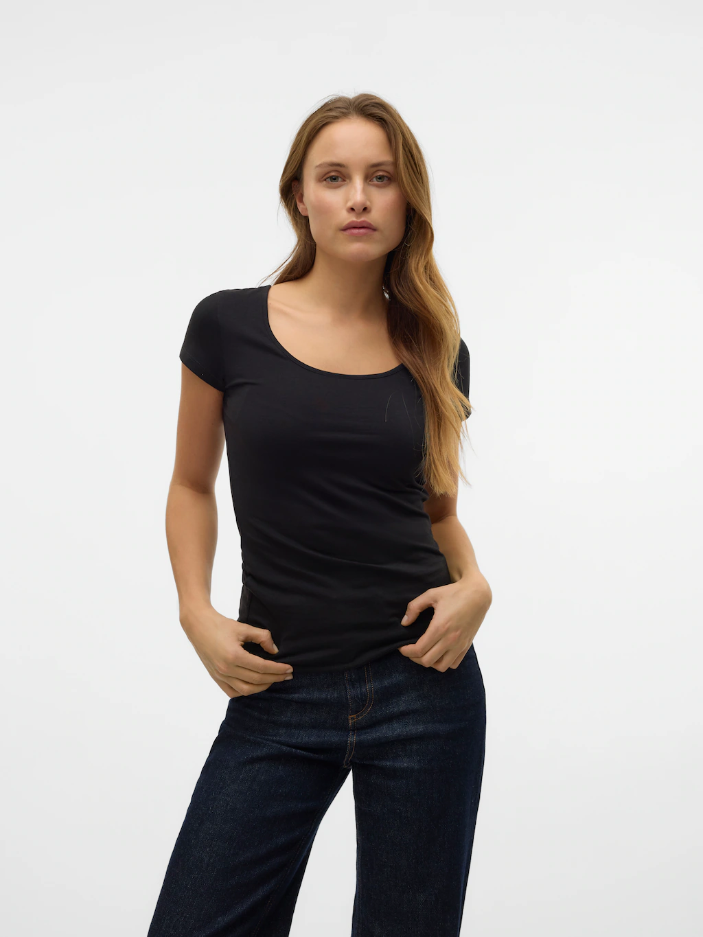 Vero Moda Rundhalsshirt "VMMAXI MY SOFT SS U-NECK" günstig online kaufen