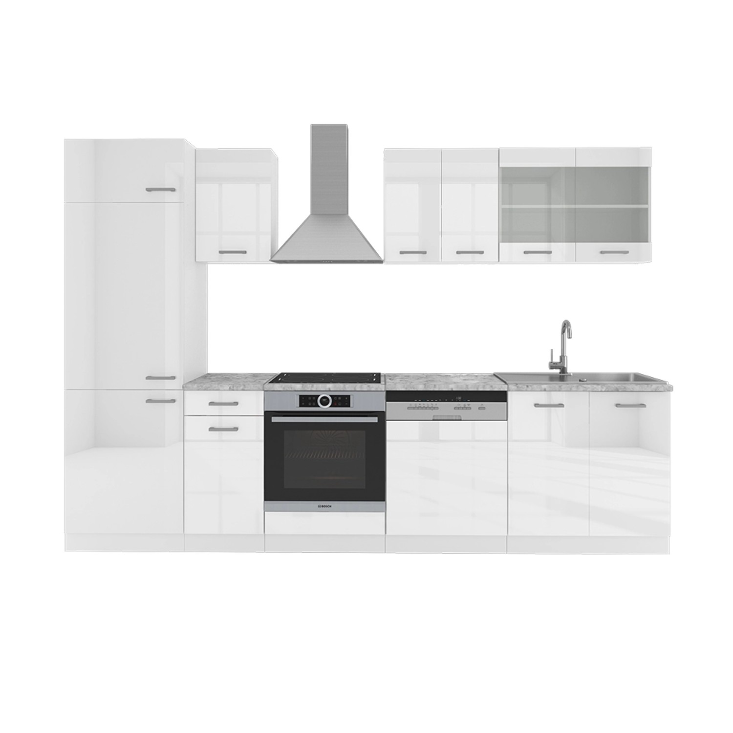 Vicco Küchenzeile R-Line, Anthrazit Hochglanz/Weiß, 300 günstig online kaufen
