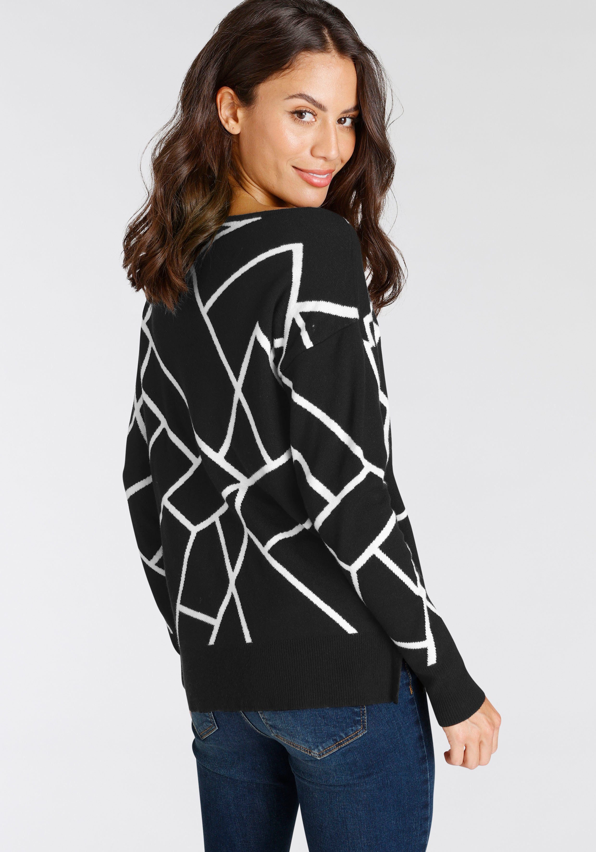 Laura Scott Jacquardpullover mit Rundhalsausschnitt günstig online kaufen