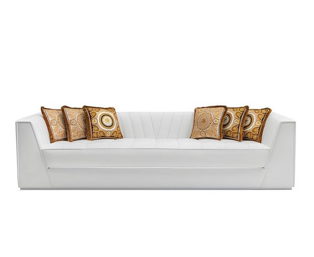 Xlmoebel Sofa Luxuriöses weißes Sofa Medusa mit vergoldeten Verzierungen, D günstig online kaufen