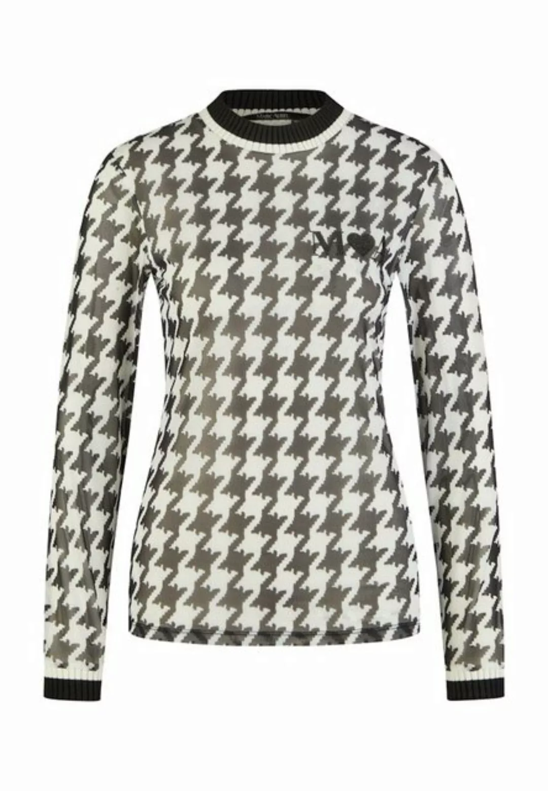 MARC AUREL Blusenshirt Meshshirt mit Hahnentrittmuster black varied günstig online kaufen