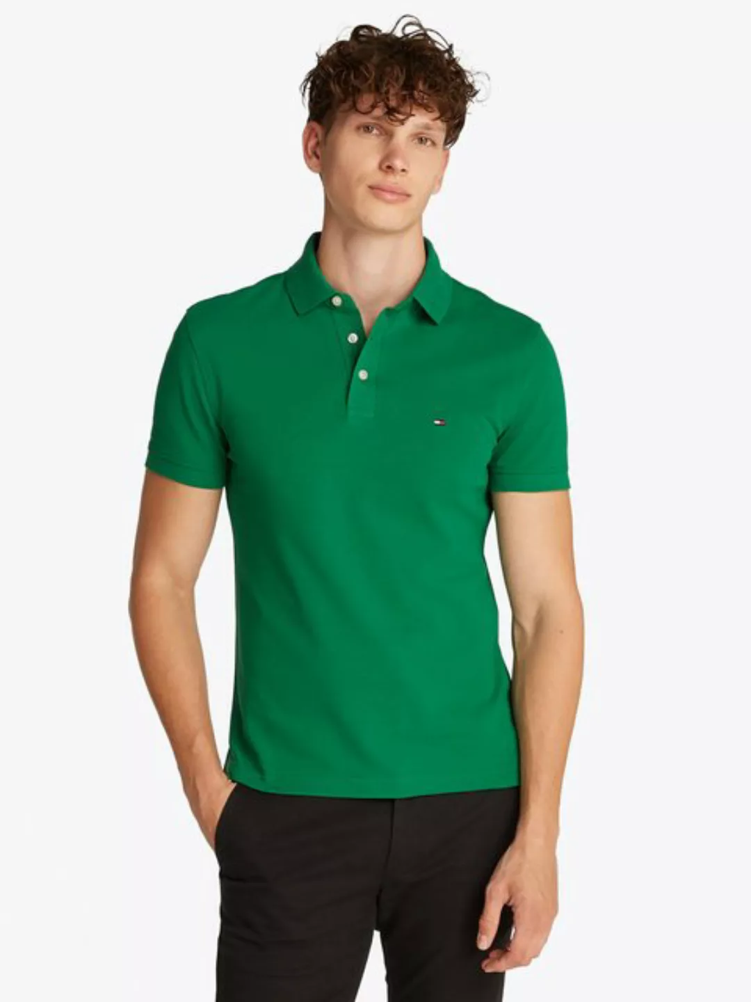 Tommy Hilfiger Poloshirt 1985 SLIM POLO aus leicht strukturiertem Piqué-Mat günstig online kaufen