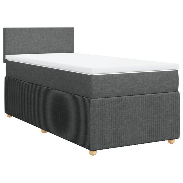 vidaXL Boxspringbett Boxspringbett mit Matratze Dunkelgrau 90x200 cm Stoff günstig online kaufen