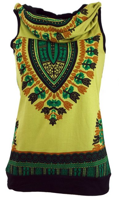 Guru-Shop T-Shirt Kapuzen Dashiki Tank Top, Goa Festivaltop - lemon Psyched günstig online kaufen