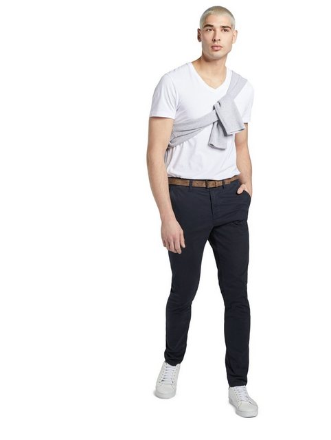 TOM TAILOR Denim Chinohose Slim Chino with belt günstig online kaufen