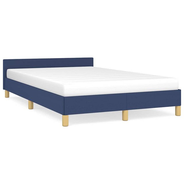 vidaXL Bett, Bettgestell mit Kopfteil ohne Matratze Blau 120x200 cm Stoff günstig online kaufen