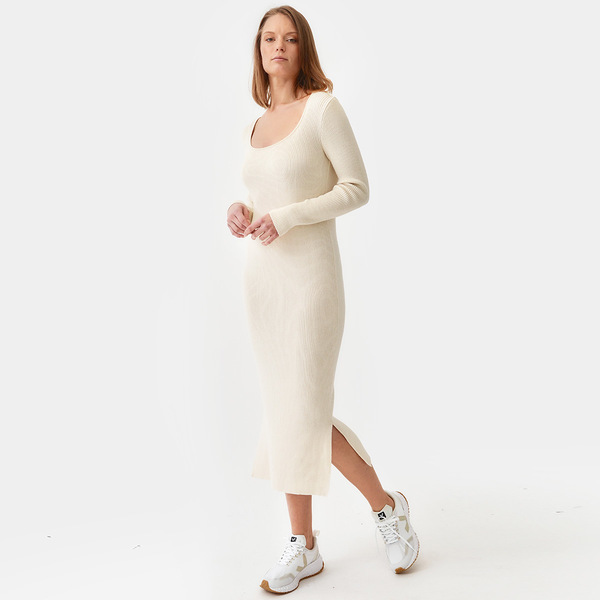 Gestricktes Langärmliges "Round-neck" Kleid günstig online kaufen