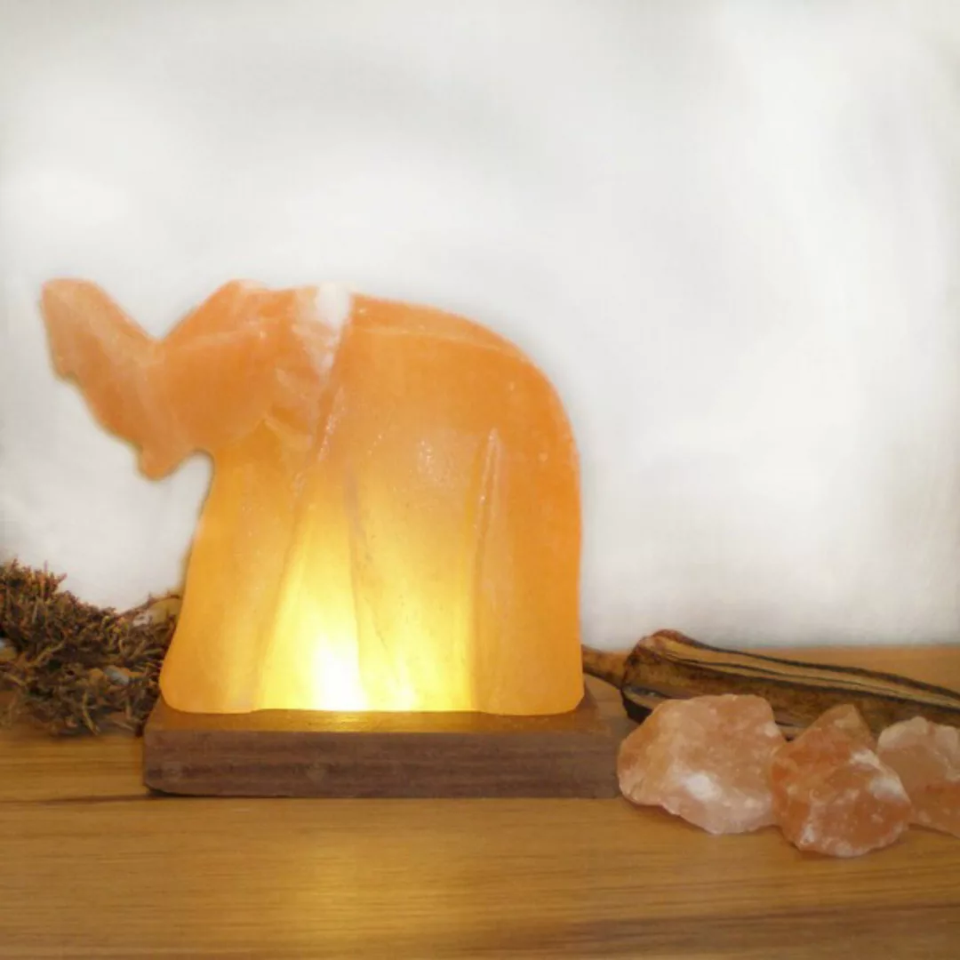 Tischleuchte Aus Salzkristall Led Elefant günstig online kaufen