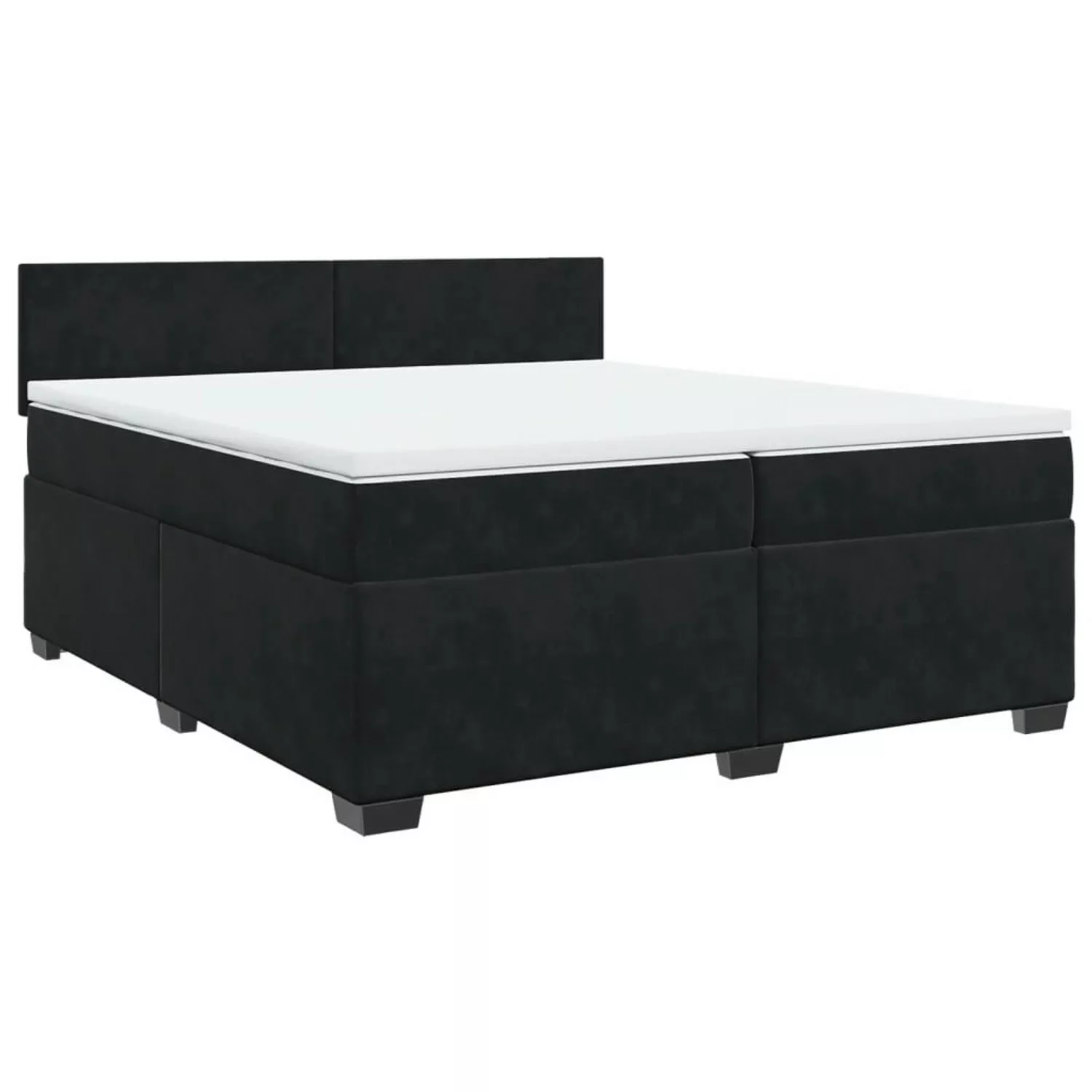 vidaXL Boxspringbett, Boxspringbett mit Matratze Schwarz 200x200 cm Samt günstig online kaufen