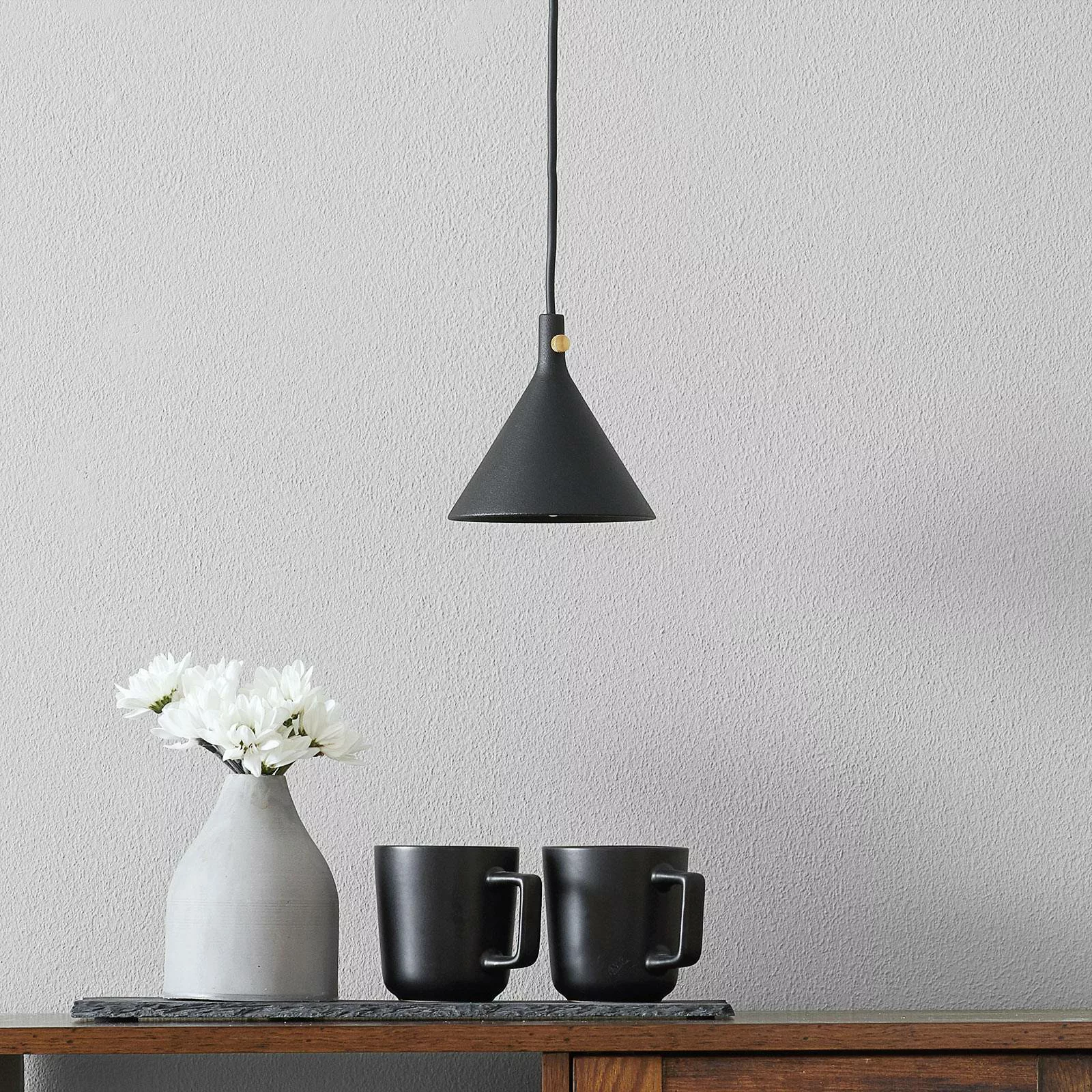 Audo Cast LED-Hängeleuchte in Schwarz, Shape 1 günstig online kaufen