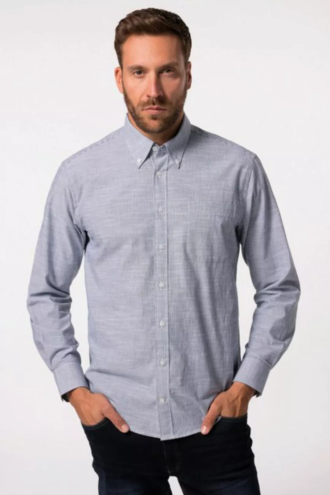 JP1880 Businesshemd Oxfordhemd Langarm Streifen Buttondown-Kragen günstig online kaufen