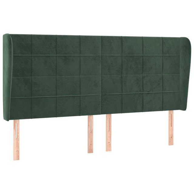 vidaXL Bett, Kopfteil mit Ohren Dunkelgrün 163x23x118/128 cm Samt günstig online kaufen