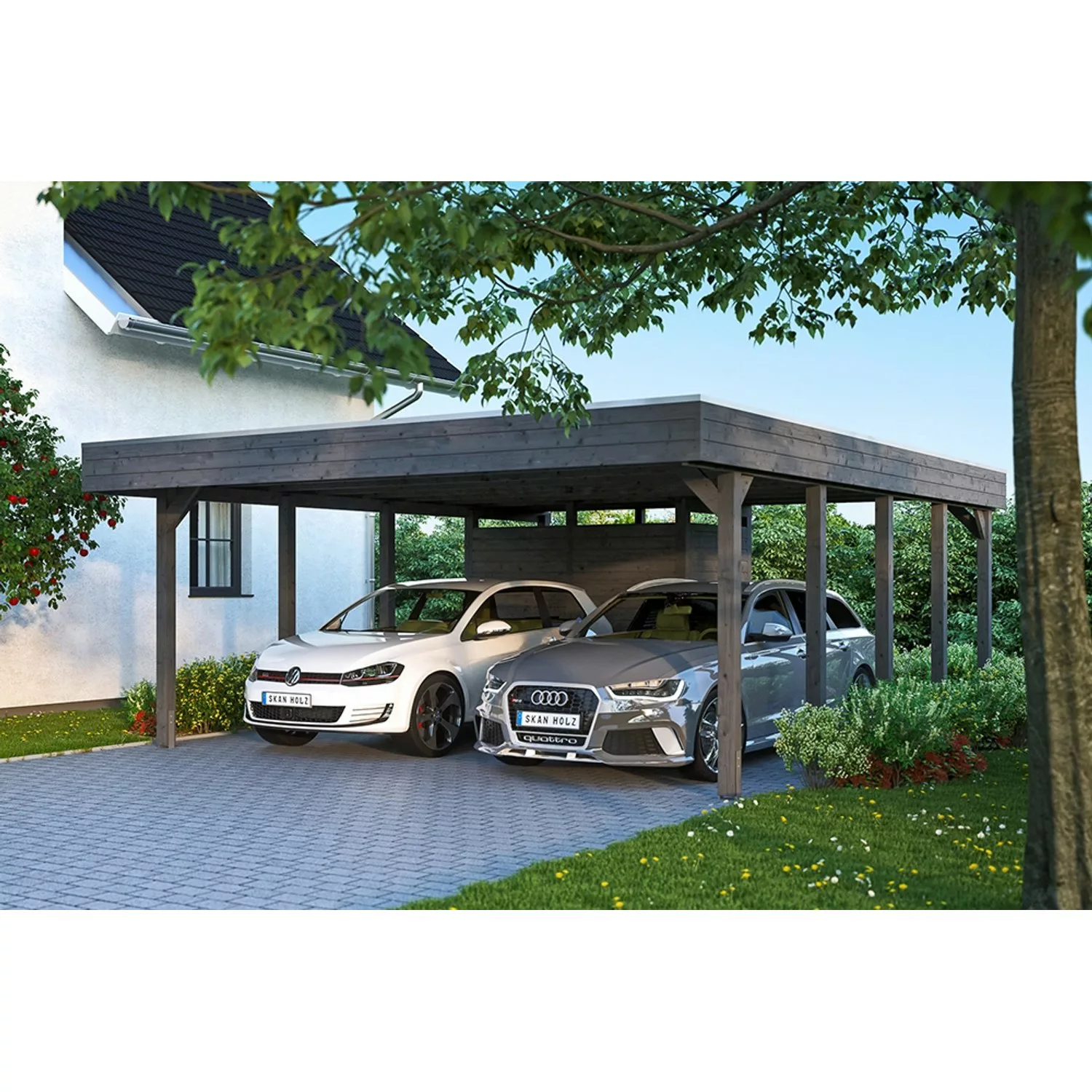 Carport Friesland Set 4 Schiefergrau 557 x 708 cm günstig online kaufen