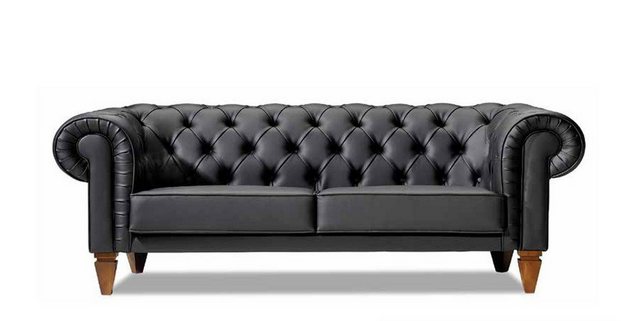 JVmoebel 2-Sitzer Stilvoller Chesterfield Schwarzer Dreisitzer Moderne Edle günstig online kaufen