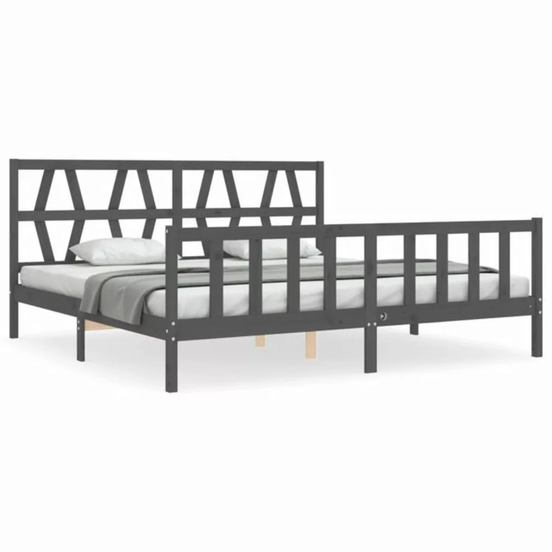 vidaXL Bett Massivholzbett mit Kopfteil Honigbraun 200x200 cm günstig online kaufen