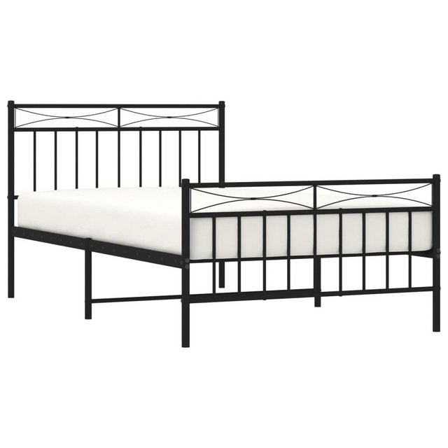 vidaXL Bett Bettgestell mit Kopf- und Fußteil Metall Weiß 107x203 cm günstig online kaufen