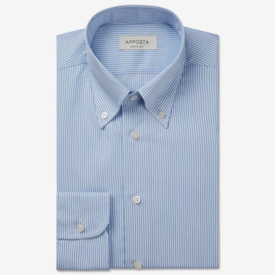 Hemd  streifen  hellblau baumwolle popeline, kragenform  button-down-kragen günstig online kaufen