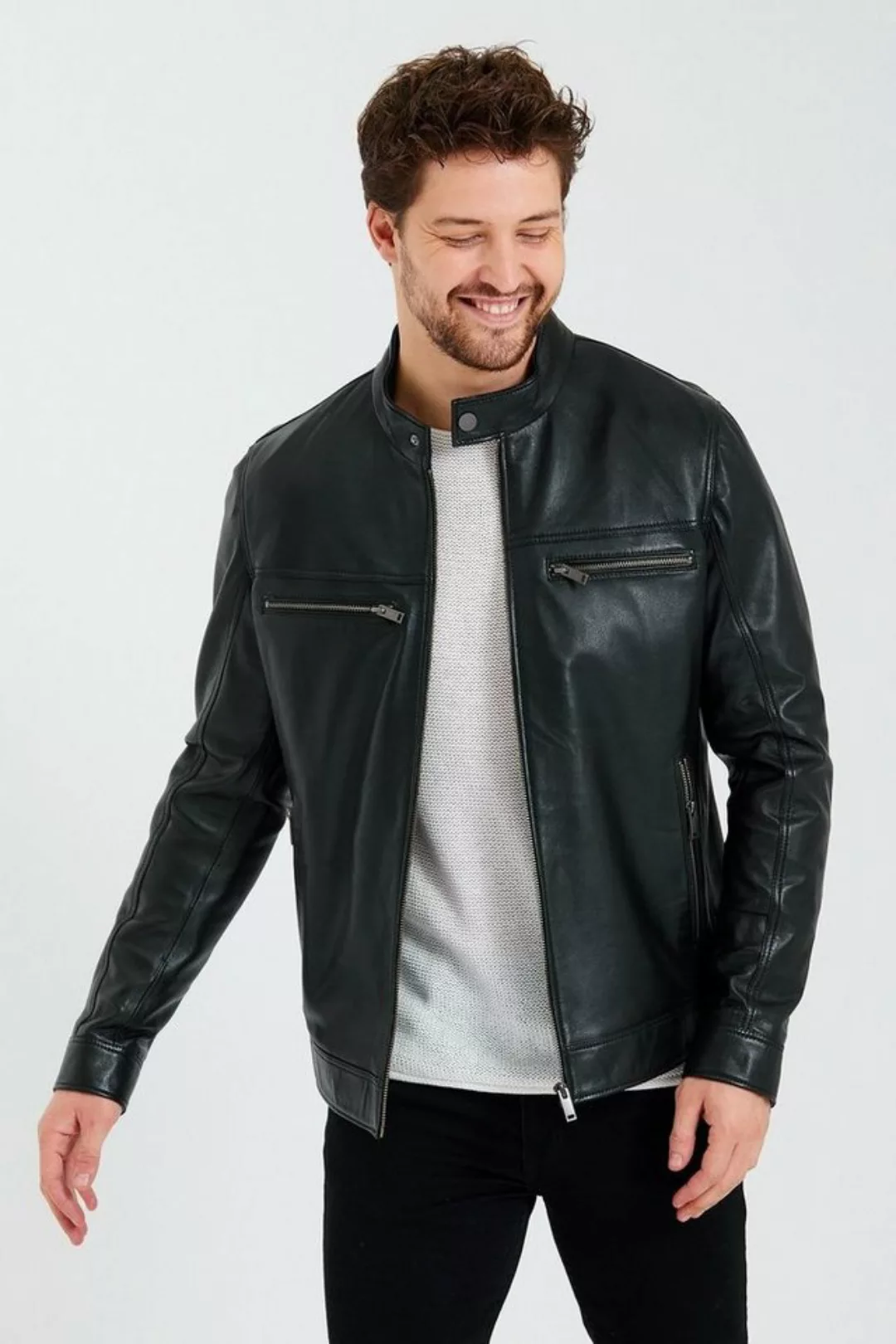 Ron Tomson Lederjacke Mit praktischem Reißverschluss günstig online kaufen