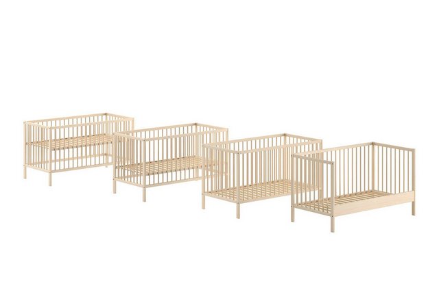 58 aufm Kessel Bettgestell Babybett Kara-lynn 144x76x84 Gitterbett Wiege Ma günstig online kaufen