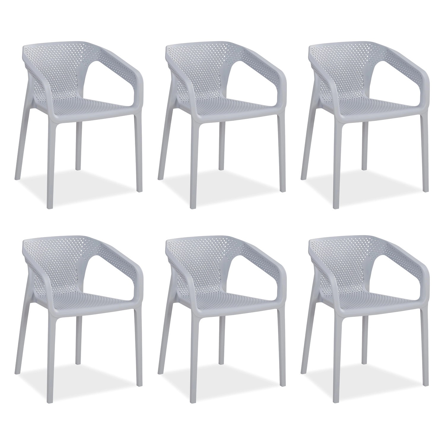 Homestyle4u Gartenstuhl 6er Set in Grau 2690 günstig online kaufen