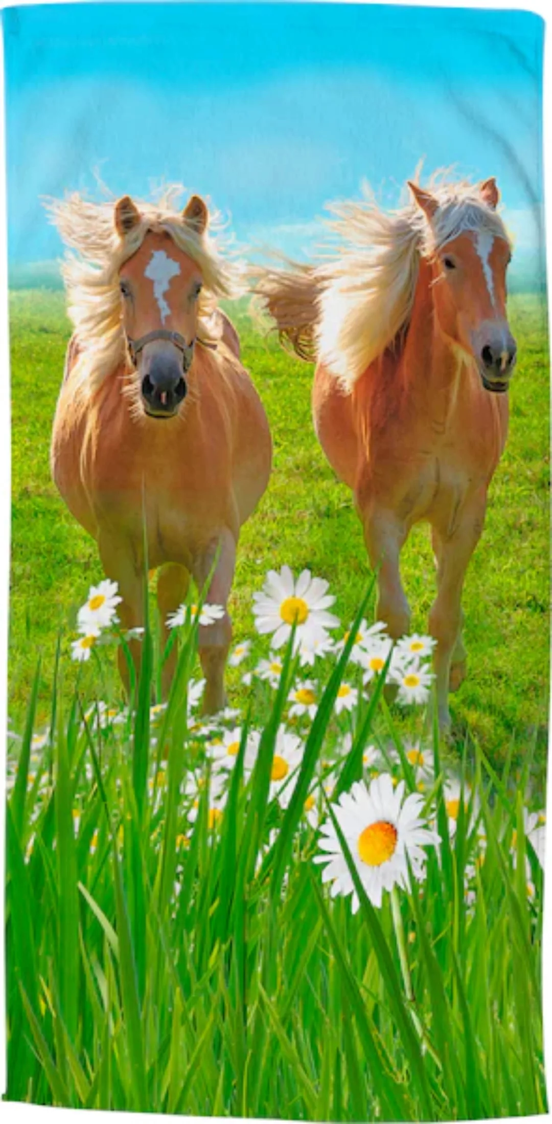 Good Morning Strandtuch Horses 75x150 Cm Mehrfarbig günstig online kaufen