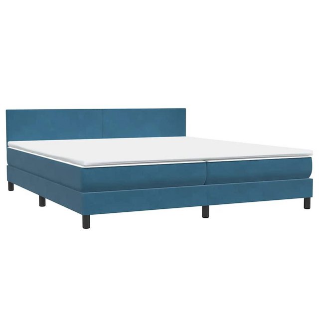 vidaXL Bett Boxspringbett mit Matratze Dunkelblau 200x220 cm Samt günstig online kaufen