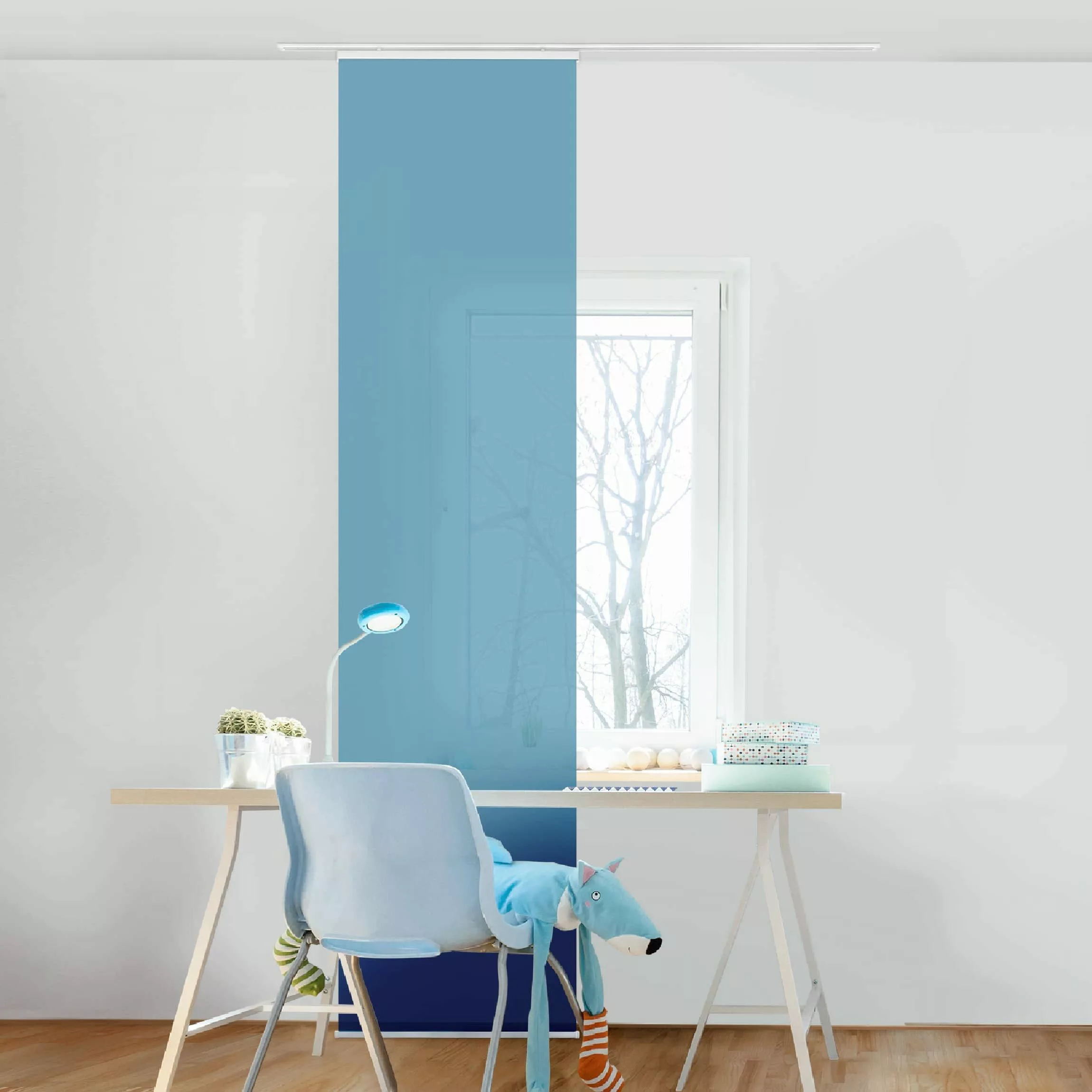 Bilderdepot24 Schiebegardine modern Flächenvorhang blickdicht Meerblau, günstig online kaufen