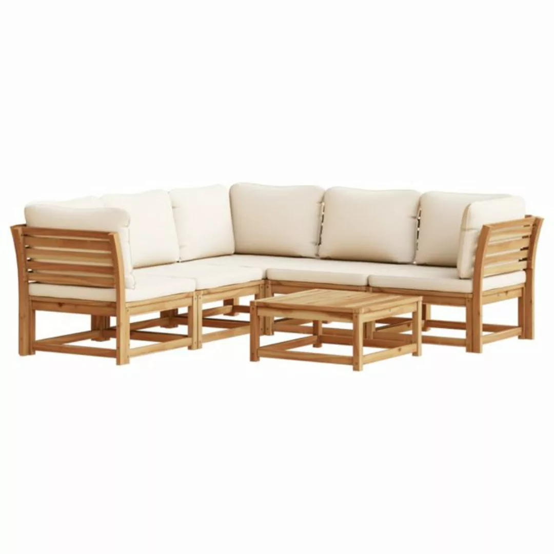 vidaXL Sofaelement 6-tlg. Garten-Lounge-Set mit Kissen Massivholz Akazie (1 günstig online kaufen