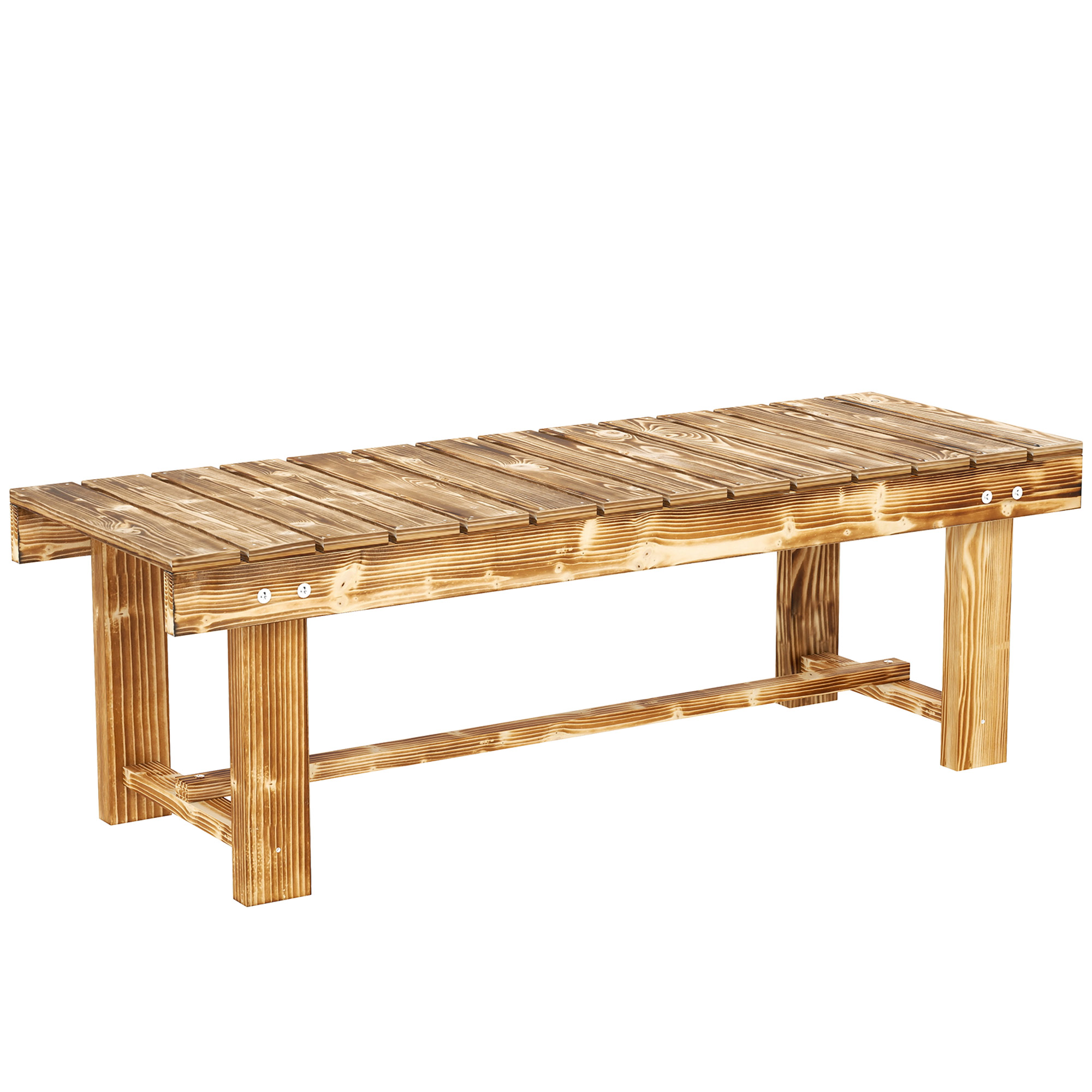 Outsunny Gartenbank 2-Sitzer Holzbank massiv, rustikale Sitzbank für Garten günstig online kaufen