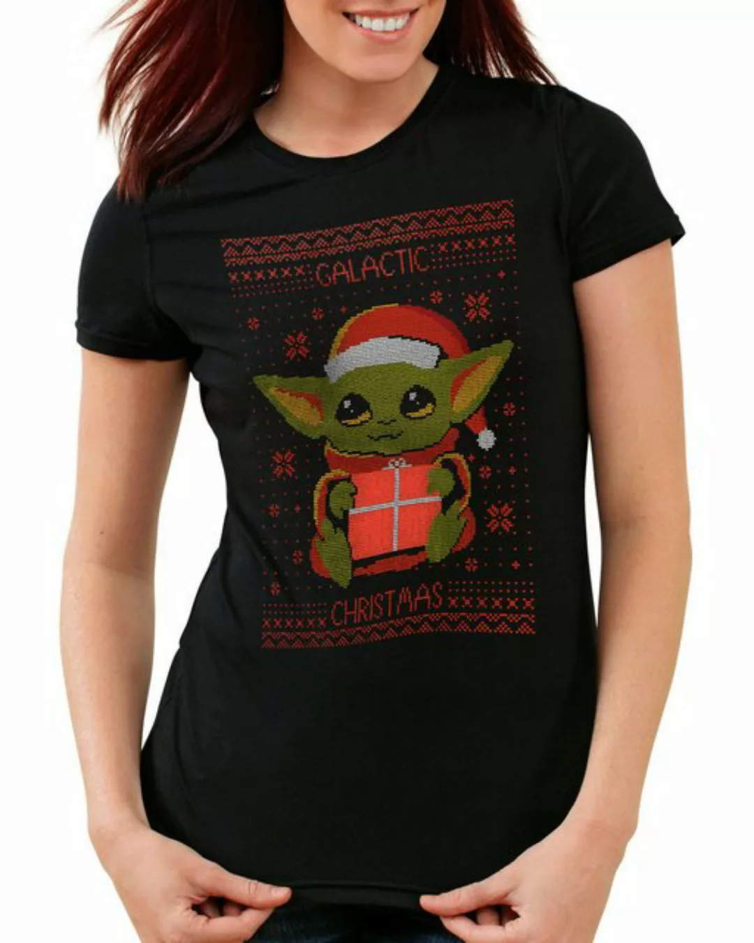 style3 T-Shirt Galactic X-Mas yoda fett wars boba mandalorian star ugly swe günstig online kaufen