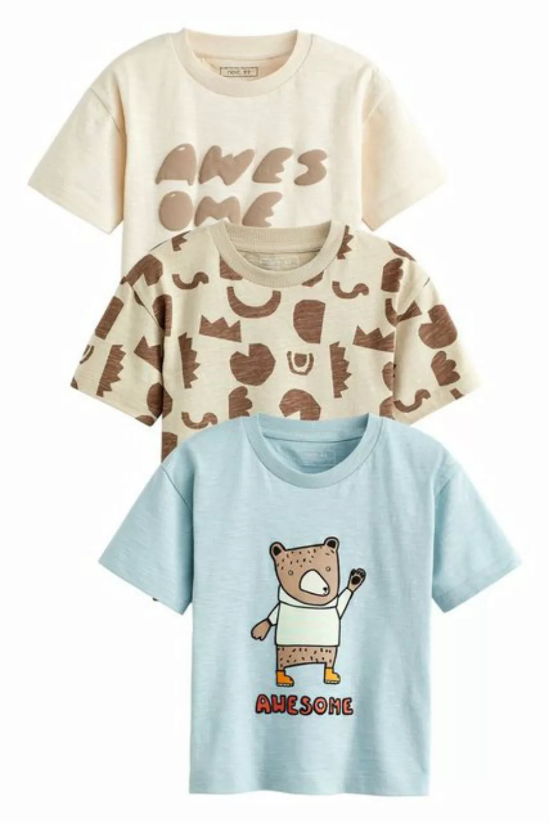 Next T-Shirt Kurzärmelige T-Shirts im Animal-Print, 3er-Pack (3-tlg) günstig online kaufen