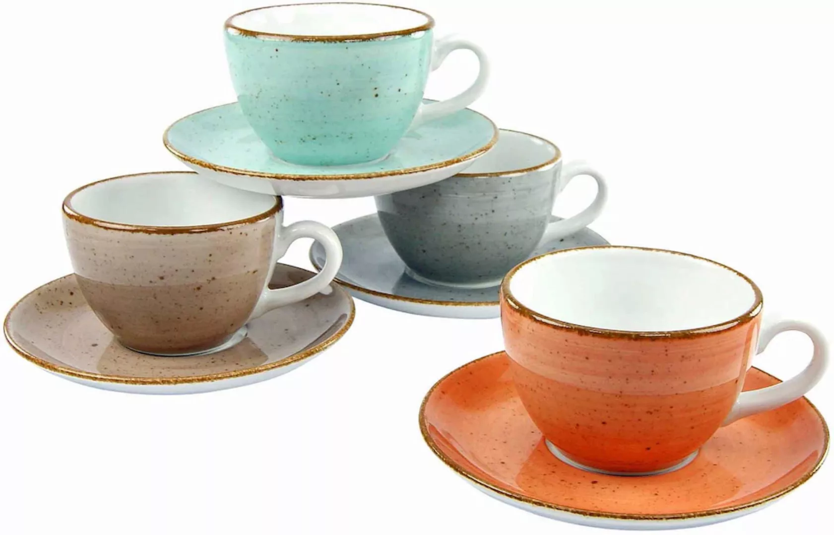 CreaTable Tasse "Tassen Set VINTAGE NATURE", (Set, 8 tlg.), 4 Kaffeetassen, günstig online kaufen