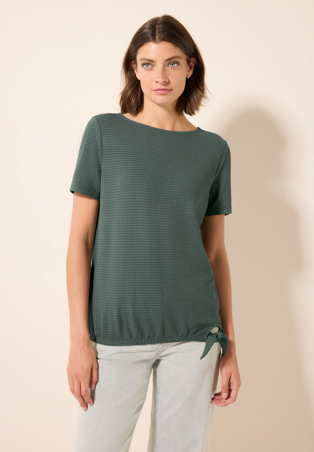 Cecil T-Shirt, mit Materialmix günstig online kaufen