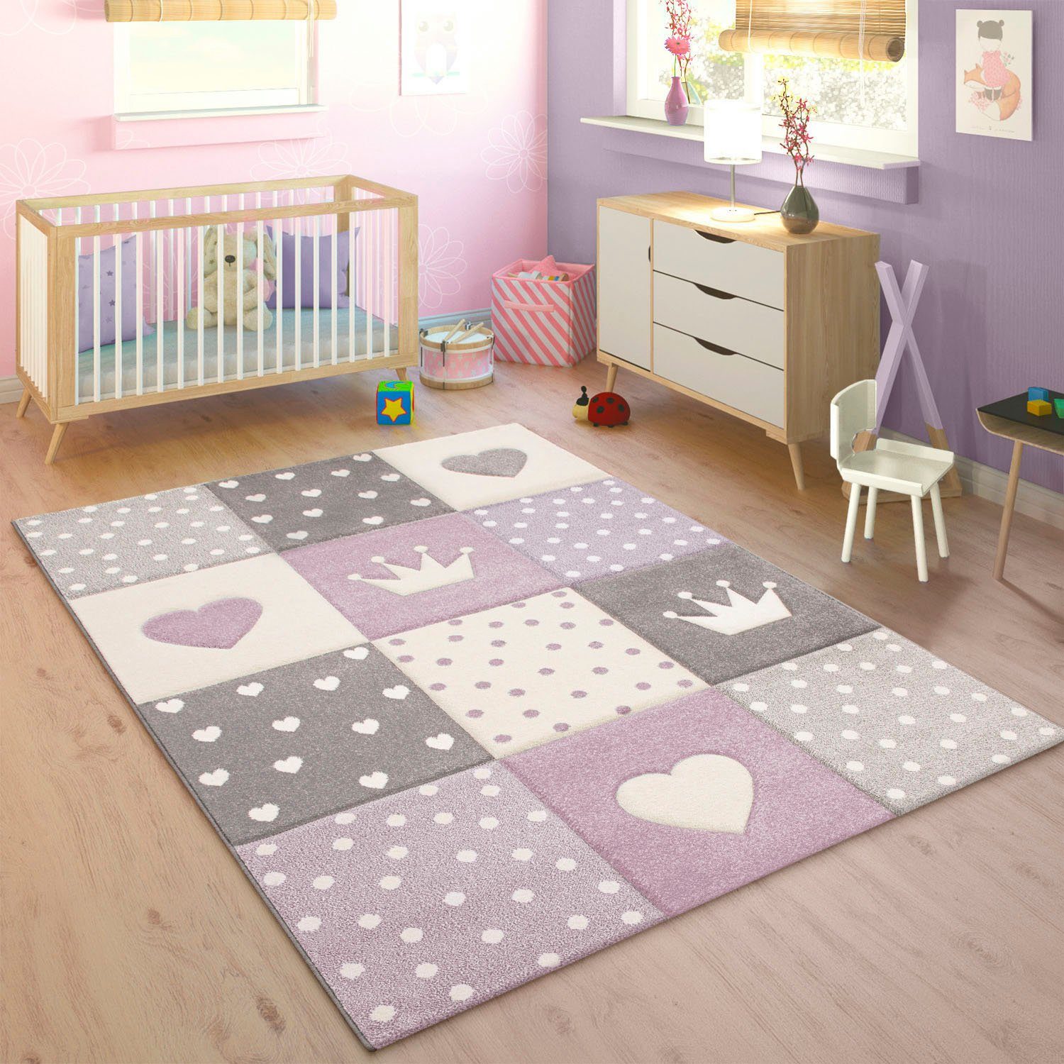 Paco Home Kinderteppich »Cosmo 339«, rechteckig, 16 mm Höhe, Kurzflor, Past günstig online kaufen