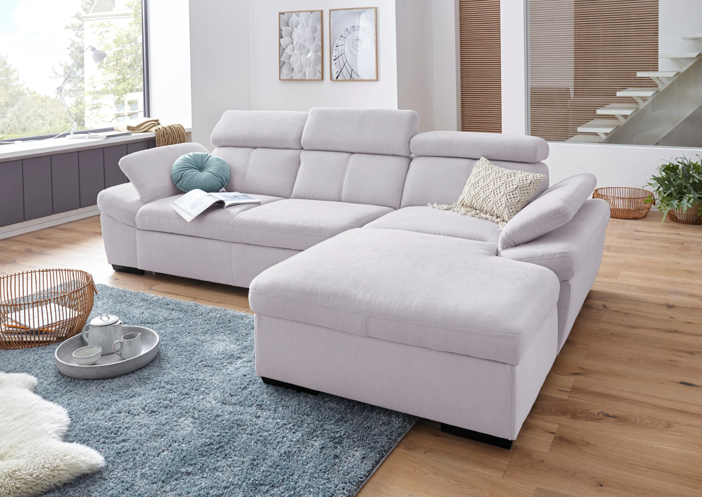 exxpo - sofa fashion Ecksofa "Salerno, inkl. Kopf- und Armteilverstellung, günstig online kaufen