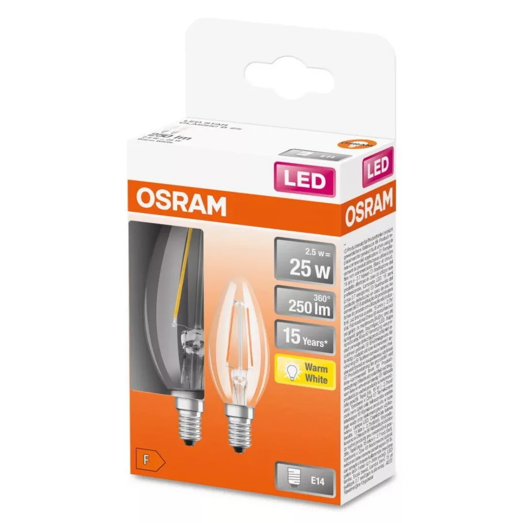 Osram LED-Leuchtmittel E14 Kerzenform 2,5 W 250 lm 2er Set 10 x 3,5 cm (H x günstig online kaufen