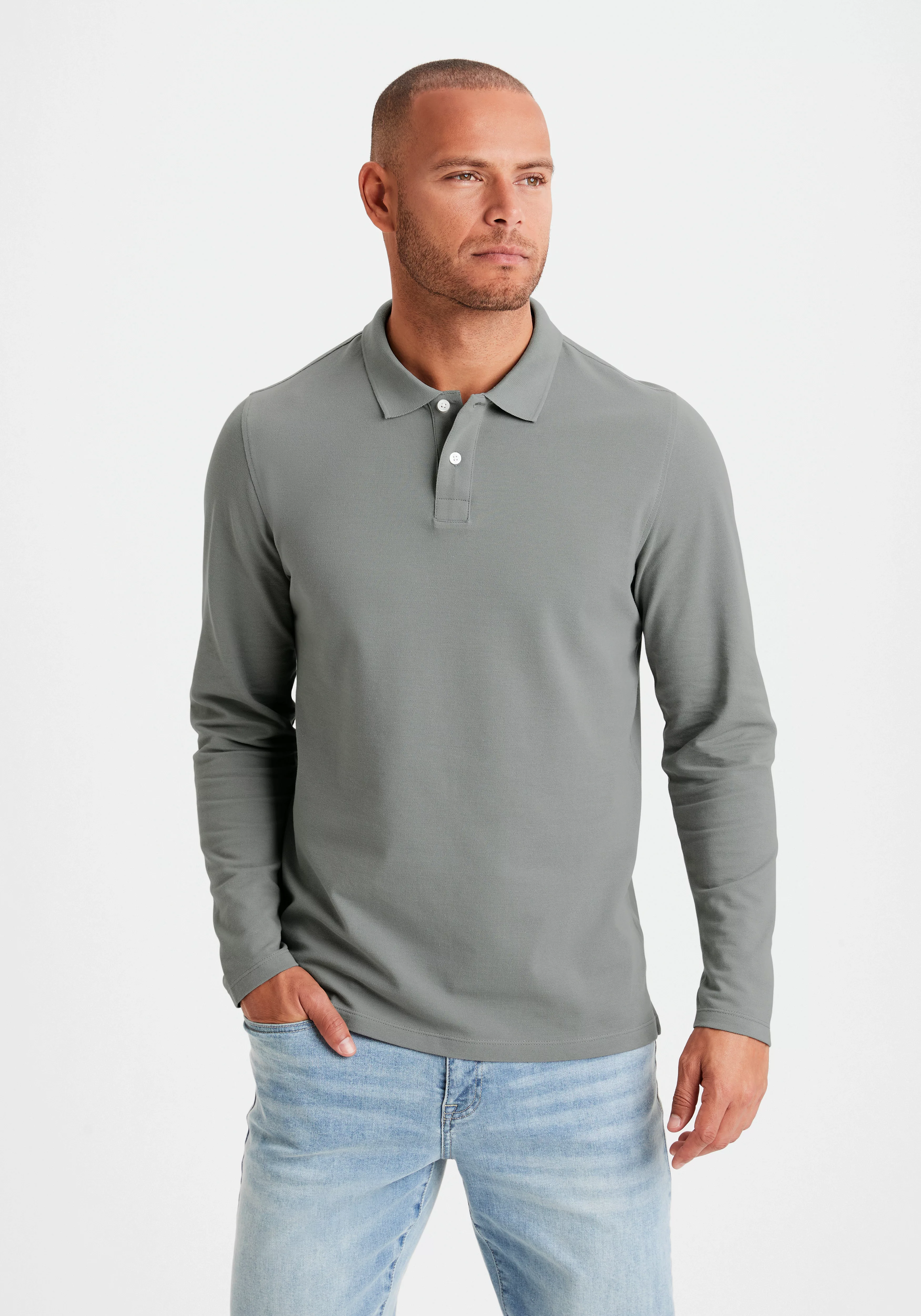 Beachtime Langarm-Poloshirt Shirt mit Polokragen und Knopfleiste aus Baumwo günstig online kaufen