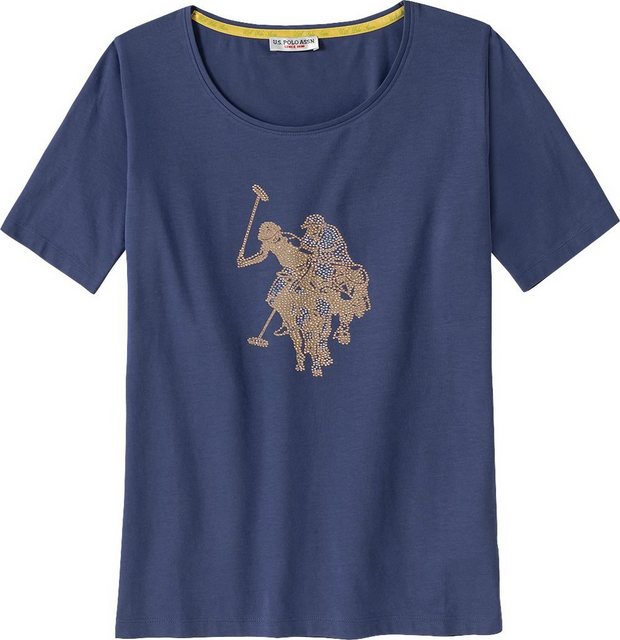 U.S. Polo Assn Kurzarmshirt mit funkelnden Strass-Steinen günstig online kaufen