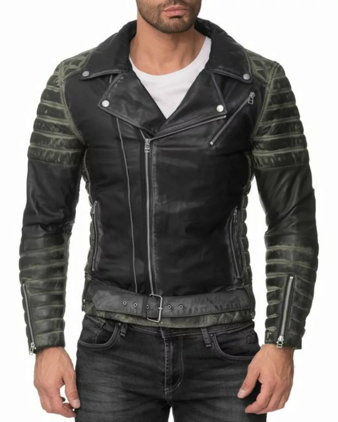 Reichstadt Lederjacke Herren Echtleder-und Kunstleder Jacke RS001 (1-St) im günstig online kaufen